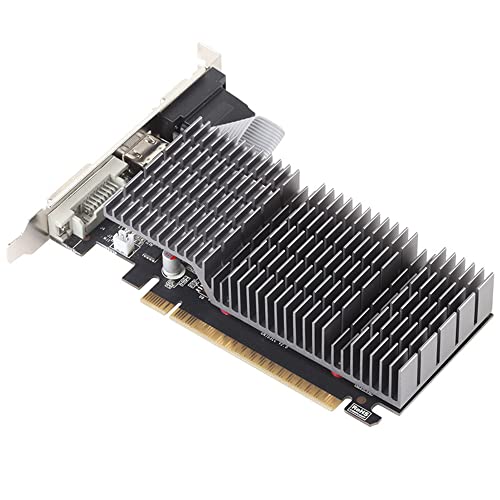 maxsun GEFORCE GT 710 1GB Low Profile Ready Small Form Factor Video Graphics Card GPU Support DirectX12 OpenGL4.5, Low Consumption, VGA, DVI-D, HDMI, HDCP, Silent Passive Fanless Cooling System