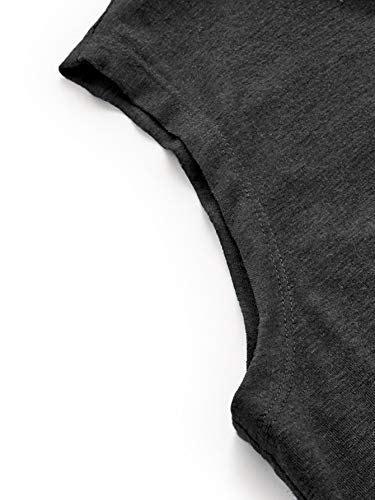 SweatyRocks Women's Summer Sleeveless Hooded Tank Top T-Shirt for Athletic Exercise Relaxed Breathable Black L