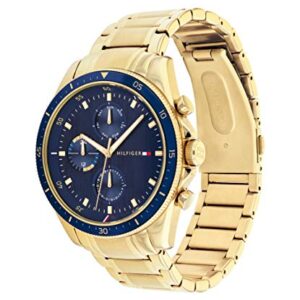 Tommy Hilfiger Men's Qtz Multifunction Stainless Steel and Bracelet Casual Watch, Color: Gold (Model: 1791834)