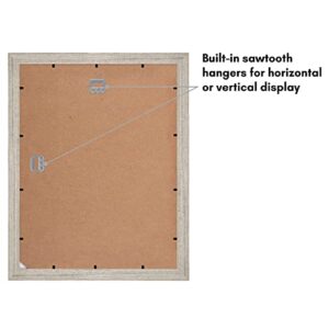 Americanflat 11x14 Collage Picture Frame in Driftwood - Displays Five 4x6 Frame Openings or One 11x14 Frame Without Mat - Engineered Wood, Shatter Resistant Glass, Includes Hanging Hardware for Wall