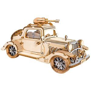 robotime 3d wooden puzzles car diy model kits to build wooden model vintage car craft gift for collection lover