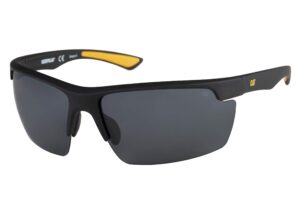 caterpillar men's pickup polarized sunglasses rectangular, rubberized matte black, 71 mm