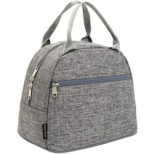 flowfly lunch bag tote bag lunch organizer lunch holder insulated lunch cooler bag for women/men,heather grey