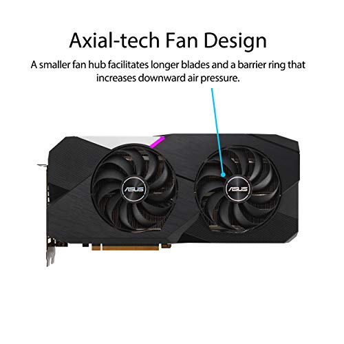 ASUS Dual AMD Radeon RX 6700 XT Standard Edition Gaming Graphics Card (AMD RDNA 2, PCIe 4.0, 12GB GDDR6 Memory, HDMI 2.1, DisplayPort 1.4a, Axial-tech Fan Design, 0dB Technology)