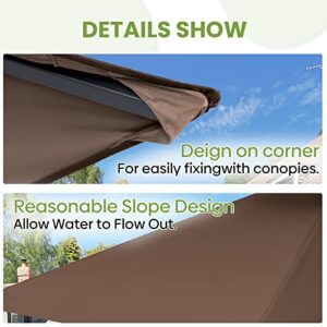 Grill Gazebo Replacement Canopy Top Roof, EasyLee 5x8 Canopy Top Cover, Double Tiered BBQ Gazebo Cover, Fits for Gazebo Models L-GG001PST and L-GZ238PST(Khaki)