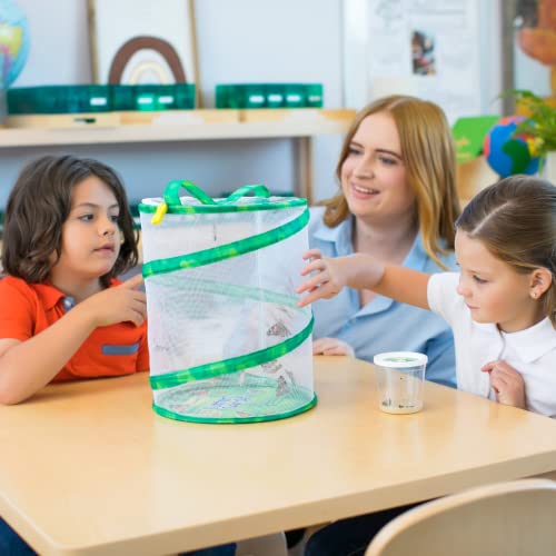 Butterfly Garden: Original Habitat and Two Live Cups of Caterpillars with STEM Butterfly Journal – Life Science & STEM Education – Butterfly Science Kit - Plus Butterfly Life Cycle Stages Figurines