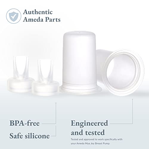 Ameda Universal Spare Parts Kit, Breast Pump Accessories, Silicone Breast Pump Parts, 2 Diaphragms & 2 Valves, Use with Mya Joy, Mya Joy PLUS, Platinum, Pearl, Elite, Finesse & Purely Yours (4 Piece)