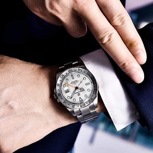 Pagani Design Watches for Men Automatic Mechanical GMT 42mm Sport Waterproof Stainless Steel Sapphire Glass Wrist Watch