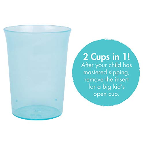 The First Years My First Open Cup — 2 Cups in 1 — Open Baby Cup with Removable Spill Control Insert — Training Cups for Transition to Toddler Cups — Ages 12 Months and Up — 2 Count