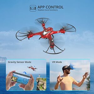 Holy Stone HS200 FPV Drone with Camera 720P HD Live Video for Adults and Kids RC Wifi Quadcopter with Voice App Control, Altitude Hold, 3D Flip, One Key Function, 2 Batteries, Easy to Fly for Beginners