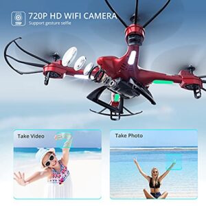 Holy Stone HS200 FPV Drone with Camera 720P HD Live Video for Adults and Kids RC Wifi Quadcopter with Voice App Control, Altitude Hold, 3D Flip, One Key Function, 2 Batteries, Easy to Fly for Beginners
