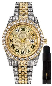 iced-out watches for men with big rhinestone hip hop wristwatch