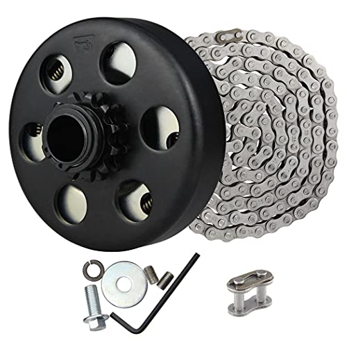 FDJ 3/4" Centrifugal Clutch 12 Tooth with 35 Chain Go Kart Clutch 3/4 Bore and Chain Kit for Mini Bike, Fun Kart, Fits 2-7 HP Honda Engines