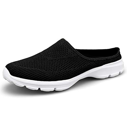 ChicWind Womens Slip-on Sneaker House Slippers Closed Toe Lightweight Mule Shoes Black 7.5