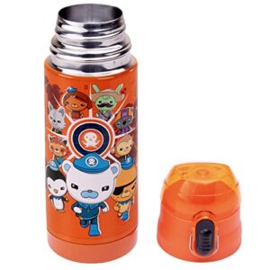 Octonauts Above & Beyond Orange Stainless Steel 13 oz Insulated Water Bottle for Kids - Spill Proof Lid, Easy to Use, Reusable - Keep Liquids Hot/Cold For Hours -Perfect for Travel, School, On-The-Go