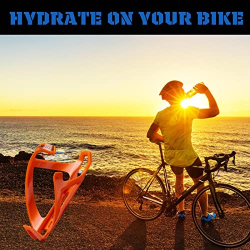 Corki Cycles Bike Water Bottle Holder, Right Side Load Water Bottle Cage for Road Bikes & Mountain Bikes - Orange - 2PACK