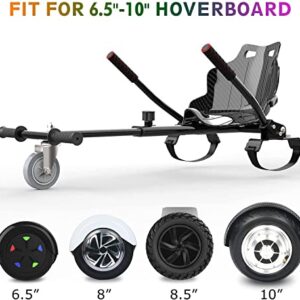 COOL&FUN Hoverboard Seat Attachment Go Kart Adjustable Frame Length Accessory for 6.5''8''10',Hoverboard Accessories for self Balancing Scooter