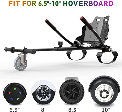 COOL&FUN Hoverboard Seat Attachment Go Kart Adjustable Frame Length Accessory for 6.5''8''10',Hoverboard Accessories for self Balancing Scooter