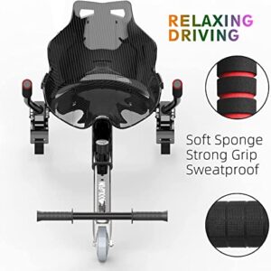 COOL&FUN Hoverboard Seat Attachment Go Kart Adjustable Frame Length Accessory for 6.5''8''10',Hoverboard Accessories for self Balancing Scooter