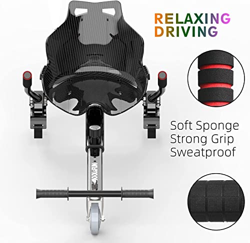 COOL&FUN Hoverboard Seat Attachment Go Kart Adjustable Frame Length Accessory for 6.5''8''10',Hoverboard Accessories for self Balancing Scooter