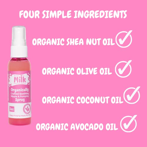 MustLoveMilk Soothing Organic Hydrating Nipple Spray - Breastfeeding and Pumping Essential - Calming Alternative to Nipple Balms and Butter