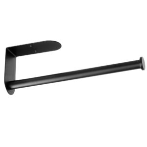 black paper towel holder under cabinet, oboding, self adhesive or drilling, paper towel holder wall mount, 304 stainless steel towel rack for kitchen, cabinet, bathroom (12.05 inches)
