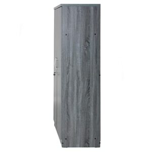 Better Home Products Harmony Wood Two Door Armoire Wardrobe Cabinet in Gray