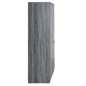 Better Home Products Harmony Wood Two Door Armoire Wardrobe Cabinet in Gray