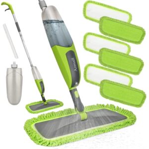 spray mop for floor cleaning microfiber mop wet dust mop with 6 reusable washable microfiber pads and 610ml refillable bottle dry wet kitchen mop for hardwood laminate tile floor cleaner household