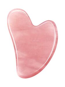 rose quartz gua sha tool - gua sha massage tool for facial microcirculation removes toxins prevents wrinkles boost radiance of complexion - 100% authentic genuine rose quartz