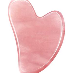 Rose Quartz Gua Sha Tool - Gua Sha Massage Tool for Facial Microcirculation Removes Toxins Prevents Wrinkles Boost Radiance of Complexion - 100% Authentic Genuine Rose Quartz