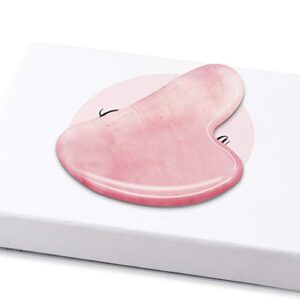 Rose Quartz Gua Sha Tool - Gua Sha Massage Tool for Facial Microcirculation Removes Toxins Prevents Wrinkles Boost Radiance of Complexion - 100% Authentic Genuine Rose Quartz