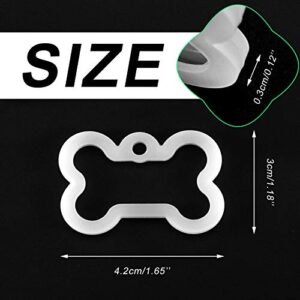 12 Pieces Silicone Dog Tags Silencer Dog Name Tag Silencer Pet Tag Silencer Glow in The Dark Glow Silencer to Quiet Noisy (Bone Shape)