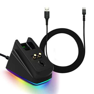 Charging Dock for Razer Wireless Mouse Viper Ultimate Naga pro DeathAdder V2 Pro and Basilisk Ultimate RGB Lights Can Be Turn Off (USB Cable Included)