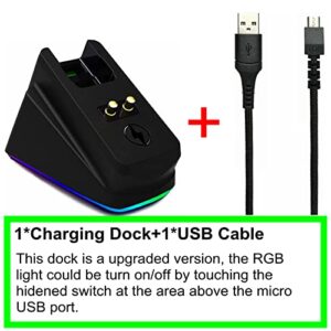 Charging Dock for Razer Wireless Mouse Viper Ultimate Naga pro DeathAdder V2 Pro and Basilisk Ultimate RGB Lights Can Be Turn Off (USB Cable Included)