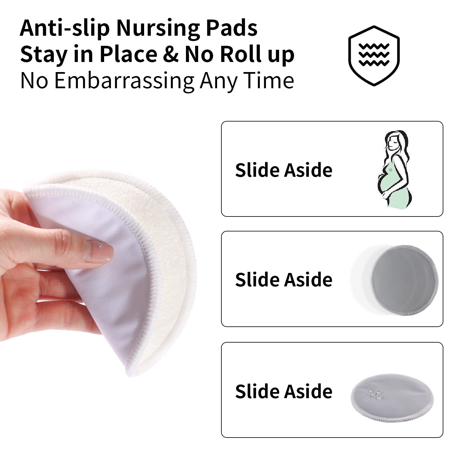 Organic Breast Pads – 10pcs Reusable Nursing Pads Washable+ Wet Bag and Laundry Bag - Breast Pads for Leaking Milk - Super Absorbent Nursing Pads Nursing Nipple Pads (Large 4.7")