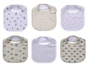 6 pack baby cotton bibs absorbent for drooling teething
