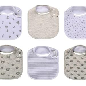 6 Pack Baby Cotton Bibs Absorbent for Drooling Teething