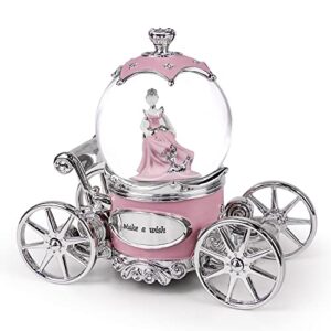 cinderella snow globe music box for girls, yt3 studio snow globes for girls color changing led lights musical box for women kids mom daughter birthday christmas mother's day valentine gifts