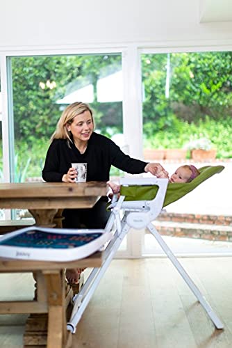 Joovy Nook NB High Chair Featuring Four-Position Adjustable Swing Open Tray, 3-Position Reclining Seat, and Front Wheels - Southern Sea Otter National Park Foundation Edition, Greenamole