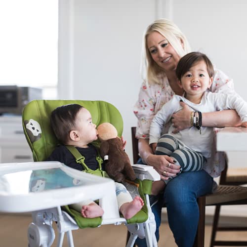 Joovy Nook NB High Chair Featuring Four-Position Adjustable Swing Open Tray, 3-Position Reclining Seat, and Front Wheels - Southern Sea Otter National Park Foundation Edition, Greenamole