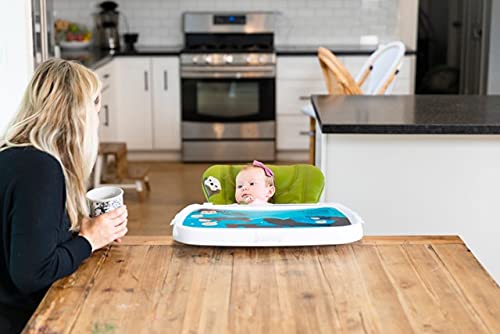 Joovy Nook NB High Chair Featuring Four-Position Adjustable Swing Open Tray, 3-Position Reclining Seat, and Front Wheels - Southern Sea Otter National Park Foundation Edition, Greenamole