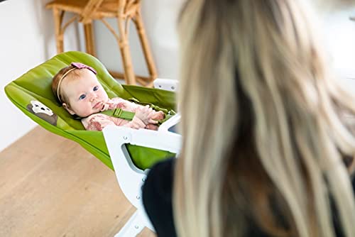 Joovy Nook NB High Chair Featuring Four-Position Adjustable Swing Open Tray, 3-Position Reclining Seat, and Front Wheels - Southern Sea Otter National Park Foundation Edition, Greenamole