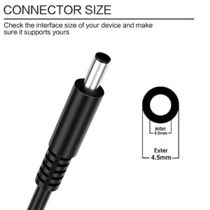 65W Replacement AC Adapter Laptop Charger for Dell Latitude 13 3301 3310 3390 14 3400 3410 3420 3490 15 3500 3510 3520 3590 Vostro 13 5301 5390 14 5401 5402 5490 15 3558 3559 Power Cord