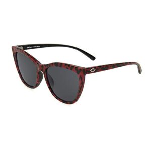 sofia vergara x foster grant women's sofia sunglasses cat eye, black and red leopard, 55 mm