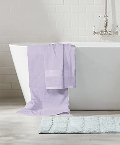 BOUTIQUO 8 Piece Towel Set 100% Ring Spun Cotton, 2 Bath Towels 27X54, 2 Hand Towels 16X28 and 4 Washcloths 13X13 - Ultra Soft Highly Absorbent Machine Washable Hotel Spa Quality - Purple