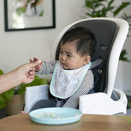 Ingenuity Easy Eater 4-Pack Absorbent Terry-Backed Cotton Baby Bib Set for Eating or Teething - Grazy