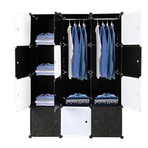 dwlomhe modular cabinet 12-cubes modular plastic storage organizer, storage shelf for bedroom, lounge, desk