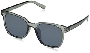 calvin klein women's ck20519s square sunglasses, crystal smoke, 55/19/145