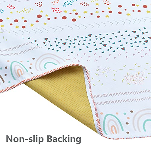 Splat Mat for Under High Chair/Arts/Crafts, WOMUMON Washable Spill Mat Waterproof Anti-Slip Floor Protector Splash Mat, Messy Mat and Table Cloth
